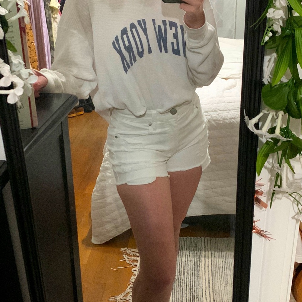 Aeropostale White Aero Cheeky Short Jean Shorts
